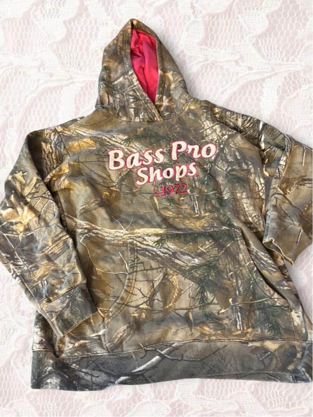 Bass Pro Shops Camo Hoodie with Pink Hood Lining